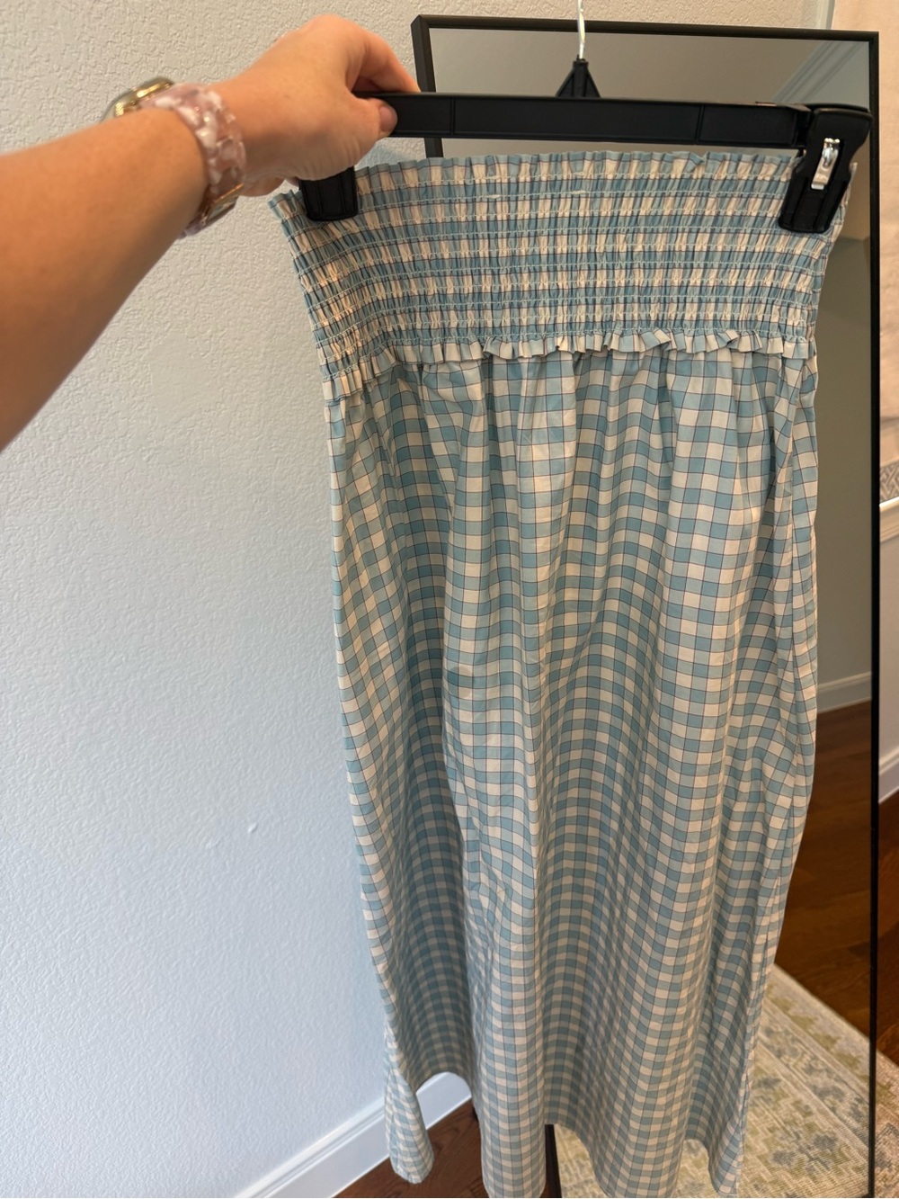 Hill House Blue Gingham Maxi Skirt - Smocked Waist with matching crop top - Picture 4 of 4